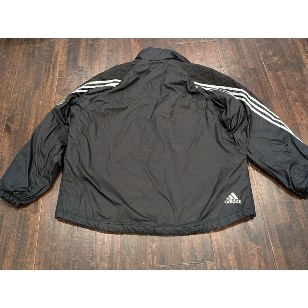 Vintage Adidas Mens XL Black Jacket Puffer Quilted Y2K Grunge‎ 1990s Oversized